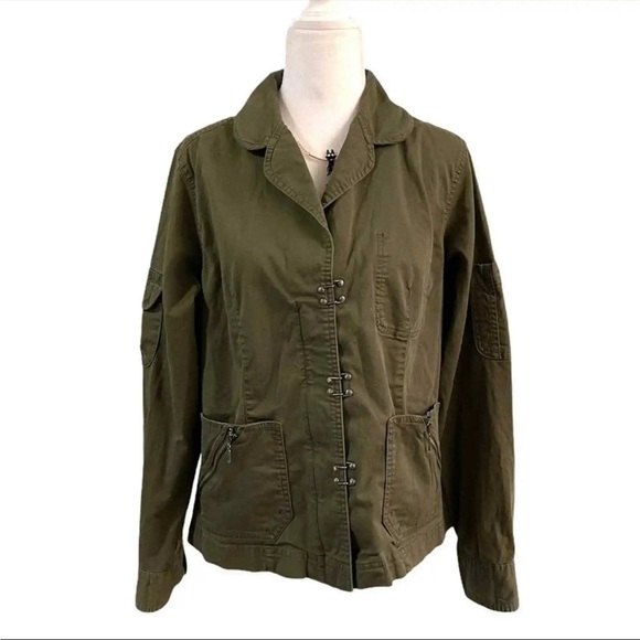 Columbia XCO Cotton Blend Army Green Outdoor Full Zip Utility Jacket - Picture 1 of 12